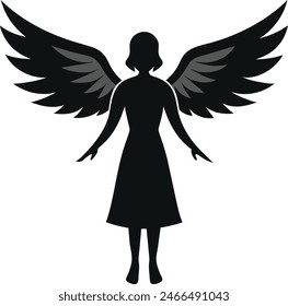 Angel Silhouette, Perfect for Religious and Spiritual Designs, church bulletins, religious event flyers, spiritual blog graphics, service programs, ceremony invitations, sympathy cards