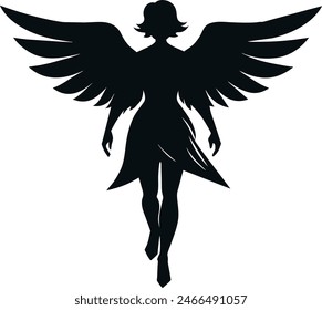 Angel Silhouette, Perfect for Religious and Spiritual Designs, church bulletins, religious event flyers, spiritual blog graphics, service programs, ceremony invitations, sympathy cards