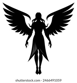 Angel Silhouette, Perfect for Religious and Spiritual Designs, church bulletins, religious event flyers, spiritual blog graphics, service programs, ceremony invitations, sympathy cards