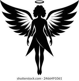 Angel Silhouette, Perfect for Religious and Spiritual Designs, church bulletins, religious event flyers, spiritual blog graphics, service programs, ceremony invitations, sympathy cards