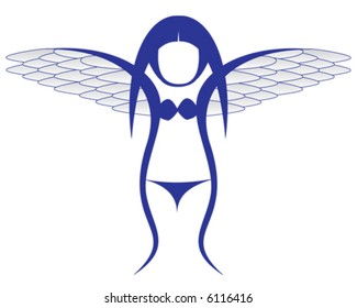 Angel silhouette (vector)