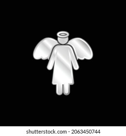 Angel silver plated metallic icon