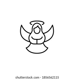 Angel simple thin line icon vector illustration