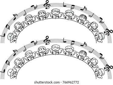 angel sing song design border
