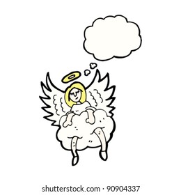 angel sitting in cloud cartoon