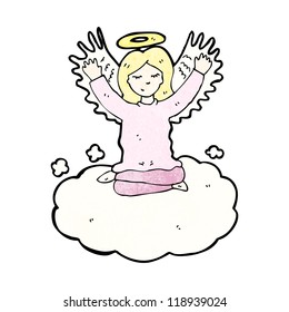 angel sitting on cloud cartoon