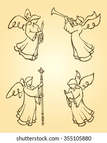 Angel Sketch Set-Variation of angel poses derived from my artwork