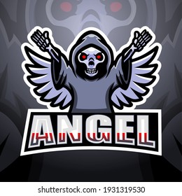 Angel skull mascot esport logo design