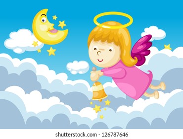 angel in sky.vector