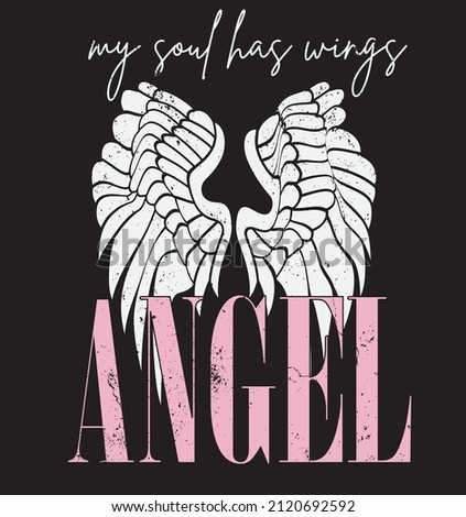 ANGEL SLOGAN PRINT WITH WINGS