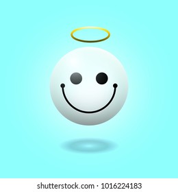 Angel smile vector 3D image.