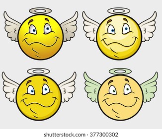 Angel Smiley Vector Set