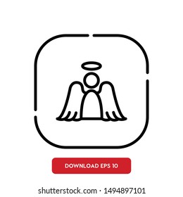 Angel, spirit symbol outline vector icon