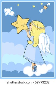 Angel with a star - every object on separate layer