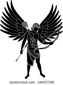 angel. stencil. second variant. vector illustration