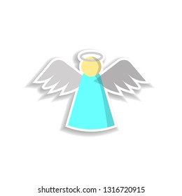 angel sticker icon. Elements of Chrismas in color icons. Simple icon for websites, web design, mobile app, info graphics