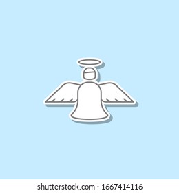 Angel sticker icon. Simple thin line, outline vector of web icons for ui and ux, website or mobile application