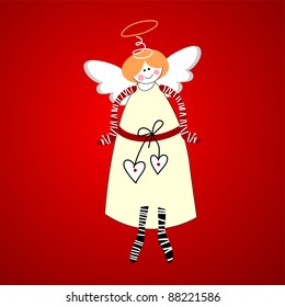 Angel. Symbol of happiness and love. Vector.