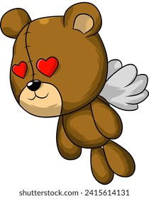Imagen vectorial del oso de peluche Angel, colección de muñecas, colección de valentina, colección de osos de peluche