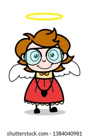 Angel - Teenager Cartoon Intelligent Girl Vector Illustration