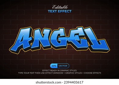 Angel Text Effect Graffiti Style. Editable Text Effect.