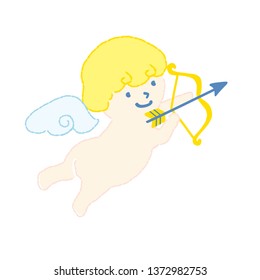 Angel that shoots an arrow vector illustration.