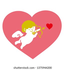 Angel that shoots an arrow vector illustration.
