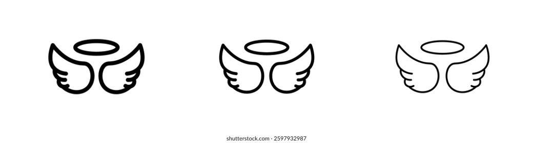 Angel thin line vector icon set.