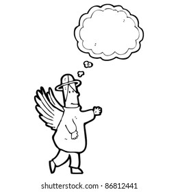 angel with thought bubble cartoon
