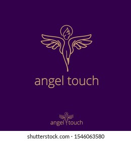 Angel Touch concept vector
the  touching hands gesture as angel wings