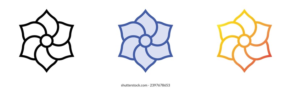 angel trumpet icon. Linear, Blue Fill and Gradient Style Design Isolated On White Background