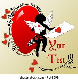 angel with valentine card