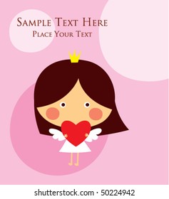 angel valentine greeting tag