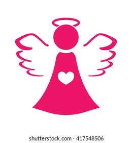 angel valentine love pink red icon