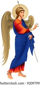 Angel In Vector, Archangel Gabriel From The Old Icon