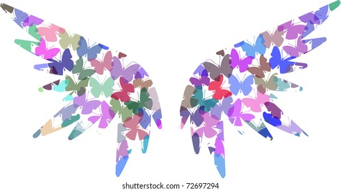 Angel vector butterfly wings