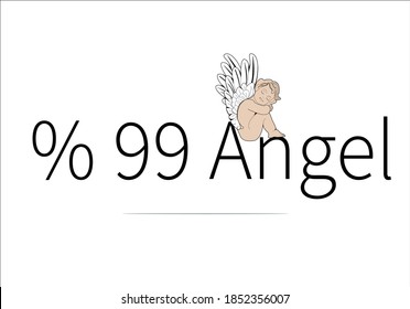 angel vector design hand drawn