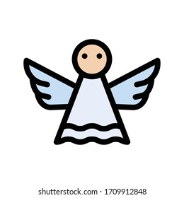 Angel Vector Flat Color Icon 