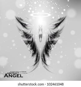 Angel vector futuristic background, wing illustration eps10