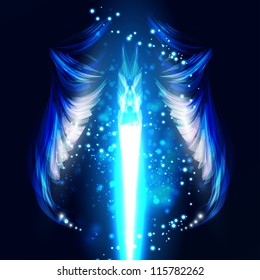 Angel vector futuristic background, wing illustration eps10