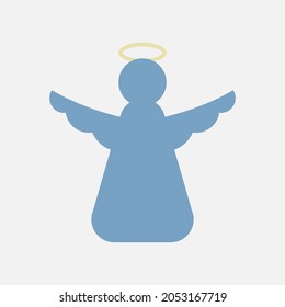 Angel vector icon isolated on white background.