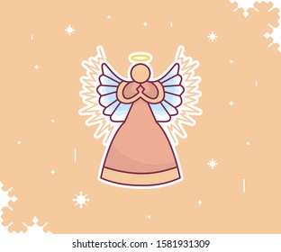 Angel Vector Illustration For Christmas