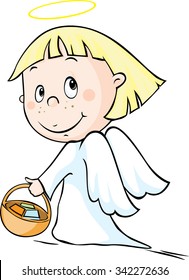 Angel - vector illustration isolated on white background.