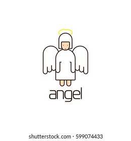 Angel. Vector illustration isolated on a white background.
