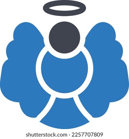 ilustración de ángel Vector en un fondo transparente. Símbolos de calidad superior. Iconos vectoriales de glifos para diseño de conceptos y gráficos. 
