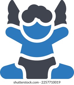 ilustración de ángel Vector en un fondo transparente. Símbolos de calidad superior. Iconos vectoriales de glifos para diseño de conceptos y gráficos. 
