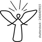 Angel vector line bible catholic 