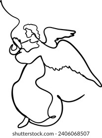 Línea vectorial de ángel biblia católica 
