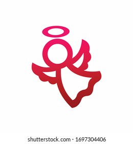 logo de vector ángel, diseño de logotipo bonito de ángel