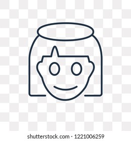 Angel vector outline icon isolated on transparent background, high quality linear Angel transparency concept can be used web and mobile